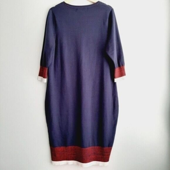 LOVE & LEGEND / Midi Sweater Dress V-neck Navy Blue PLUS Sz 2X - Picture 7 of 8